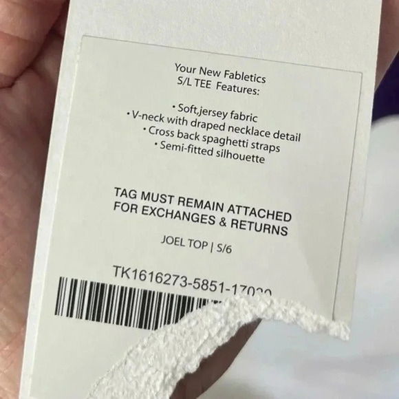 Fabletics Purple Strappy Joel Jersey Tank Top S - Picture 6 of 6